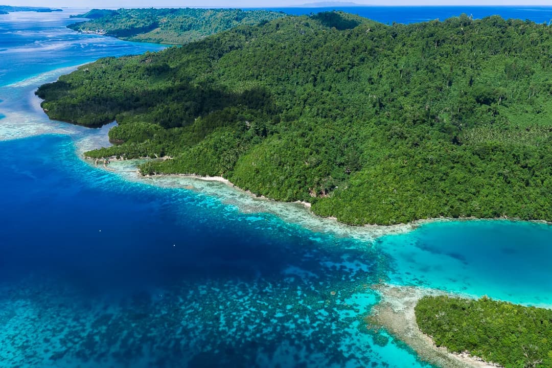 Aerial view of coastal tides